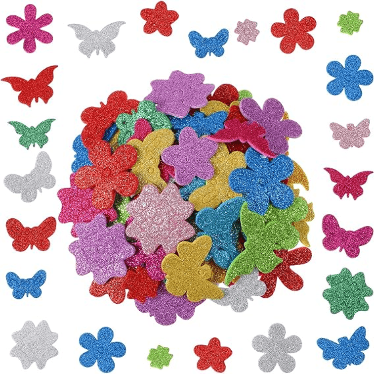 Pack of 200 Glitter Foam Stickers