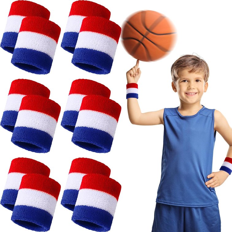 Bememo 12 Pcs Sweatbands Wristband Sweat Wrist Band Competitions Absorbent Sweatbands for Men Women Sports Running