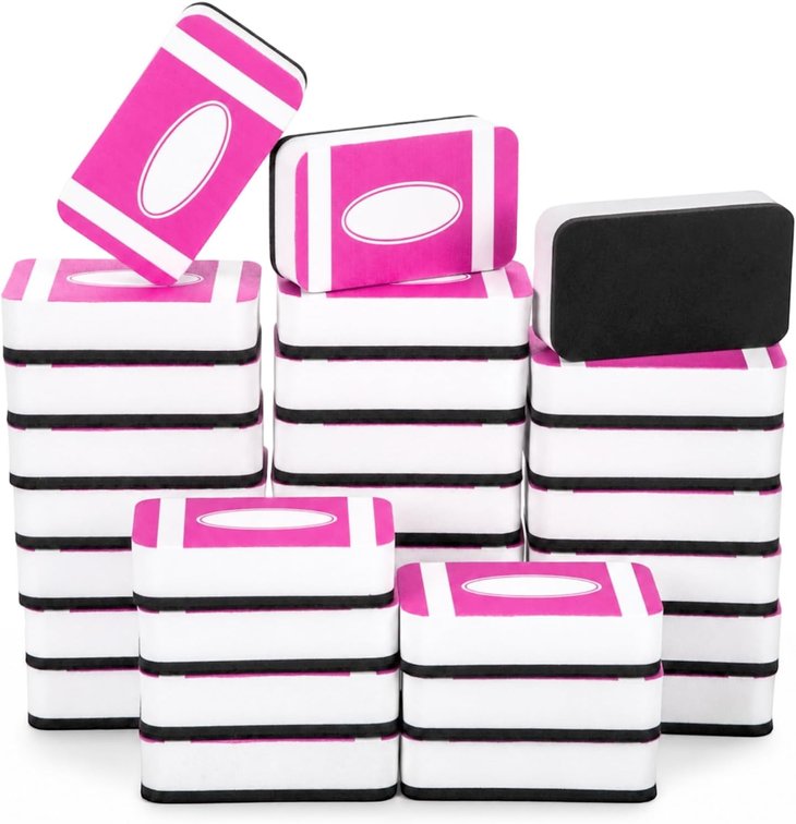 30 Pcs Mini Magnetic Dry Erase Erasers Whiteboard Eraser, Crayon
