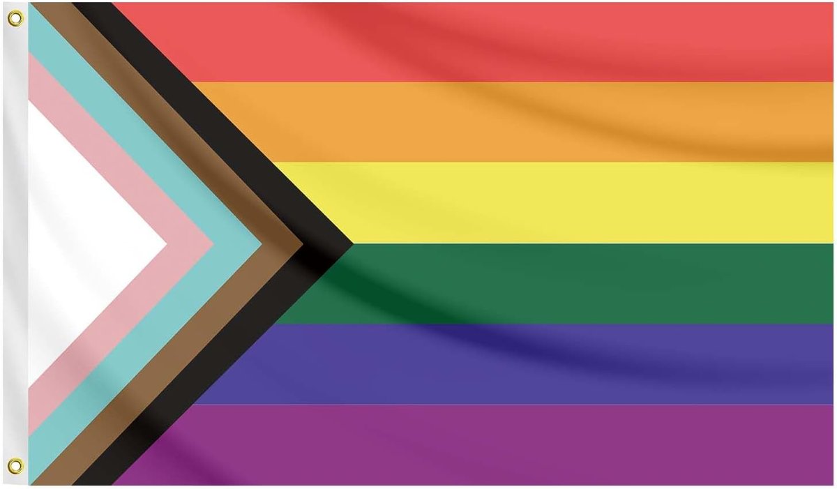 Rainbow Progress Pride Flag Lesbian Bisexual Love Banner Trans Gay LGBTQ