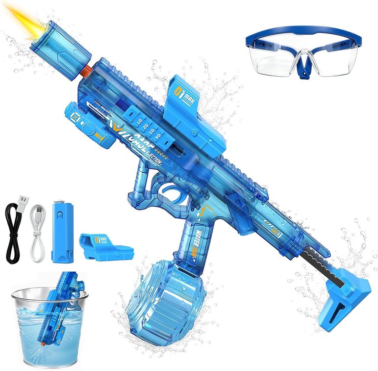 Powerful Electric Water Gun, Rechargeable Water Blaster Super Soaker(Blue)