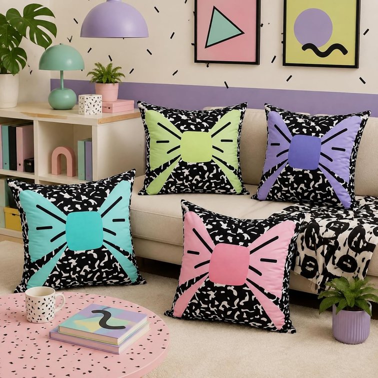 Mindsoft Composition Notebook Throw Pillow Covers 18x18 Inch Set of 4