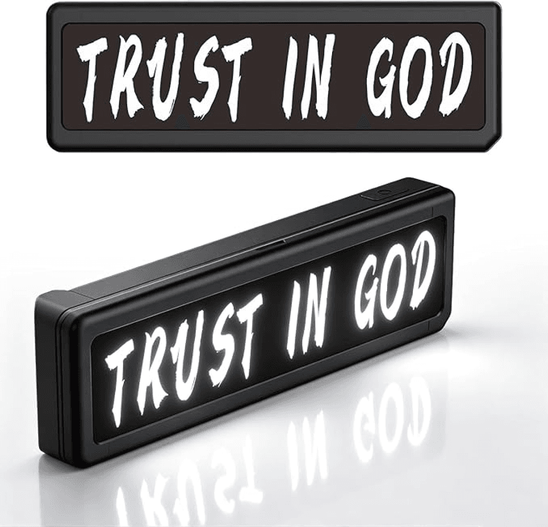 Trust in GOD LED Car Window Sticker, 4 Light Modes for Car Windshield