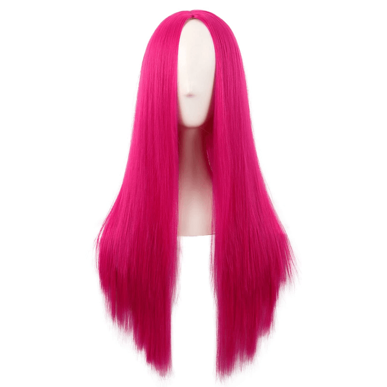 28 Inch/70 cm Women Special Long Straight Synthetic Wig (Hot Pink)