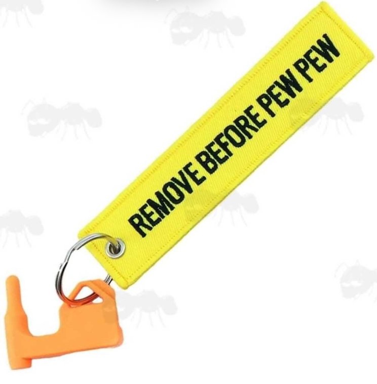 6 pcs Remove Before Pew Pew Key Chian Embroidery Key Tag