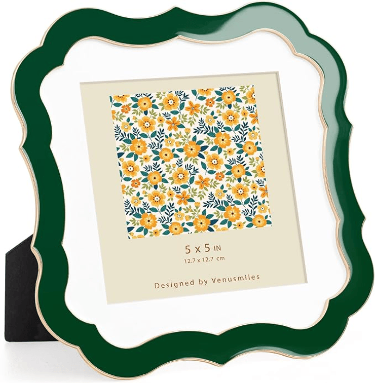 Set of 2 Venusmiles 5x5 Enamel Picture Frame with Mat to 4x4