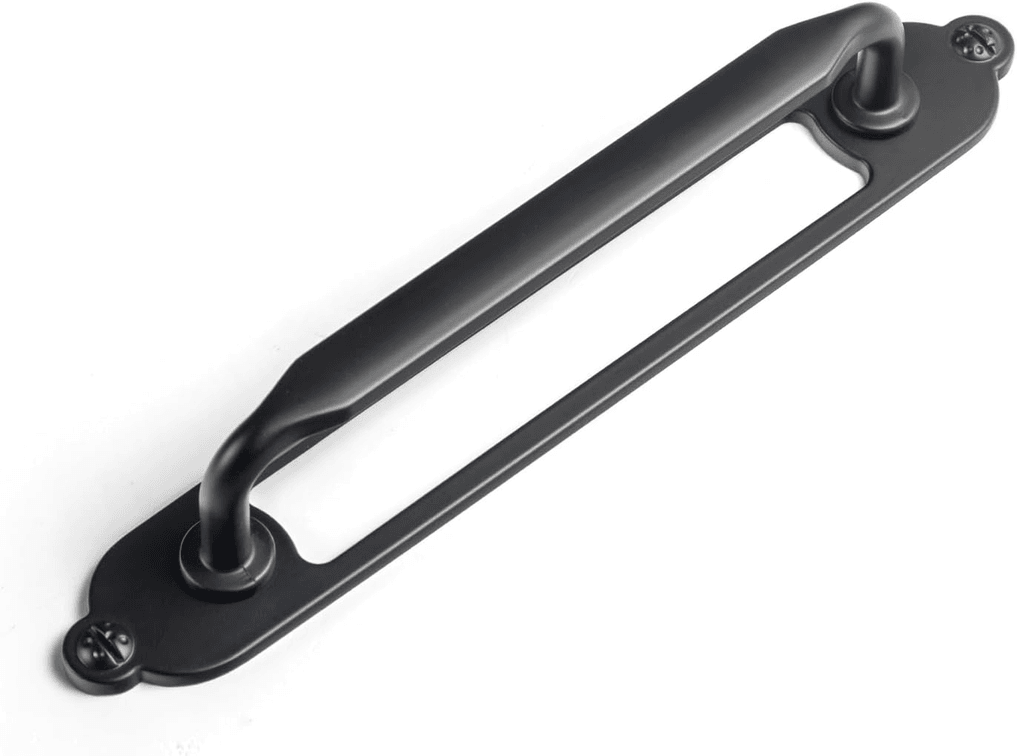 Black Zinc Alloy Cabinet Handle with Backplate, 5 Inch (128 mm) Center Hole for Bedroom, Kitchen, 2 Pack (G025)
