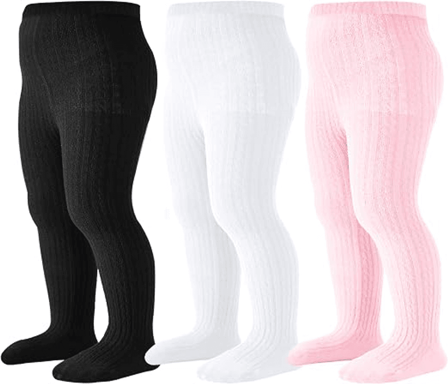 Size L Baby Tights Toddler Girls Cable Knit Cotton Leggings Stockings Pantyhose