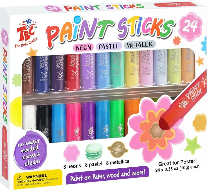 TBC The Best Crafts 24 Colors Paint Sticks Mixed pack