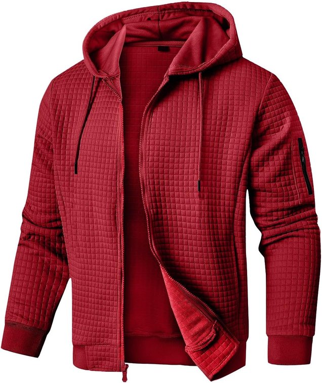 size large - SAVKOOV Mens Lightweight Hoodie Full Zip Sweatshirt Casual Jacket Coat
