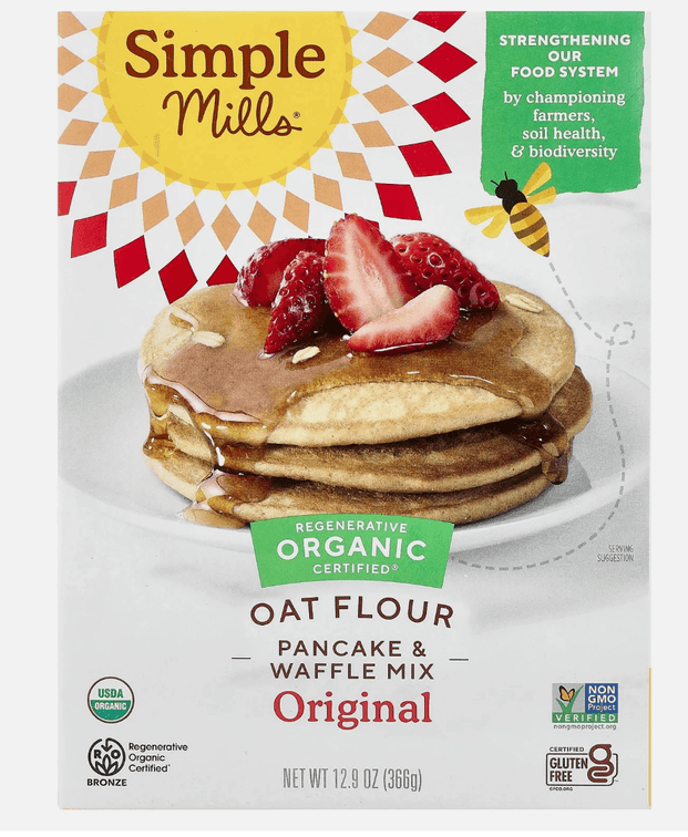 SET OF 3 - Organic Oat Flour, Pancake & Waffle Mix, Original, 12.9 oz (366 g)