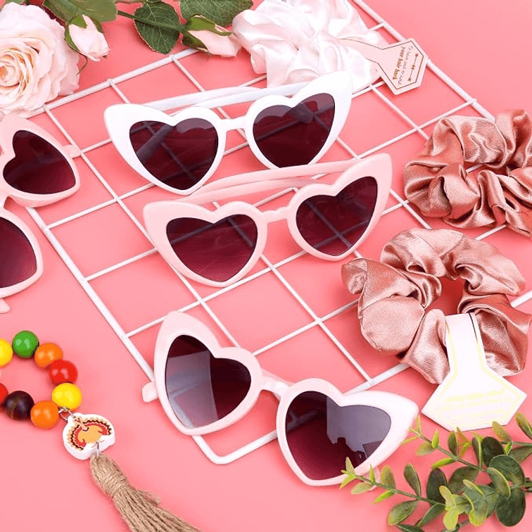 Satin Bridesmaid Scrunchies Bachelorette Hair Ties Set of 6 sunglasses Bridal Shower No Damage Hairties ideas Gift for Wedding Party Favors Bridesmaid Proposal Gifts
