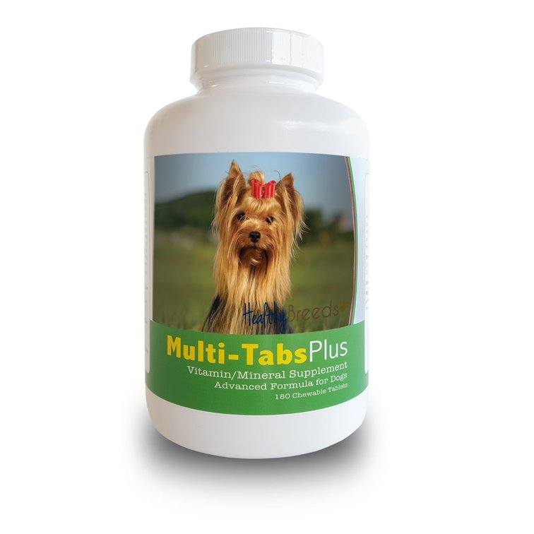 Healthy Breeds Dog Multi-Tab Vitamin and Mineral Supplement for Yorkshire Terrier, 180 Chews