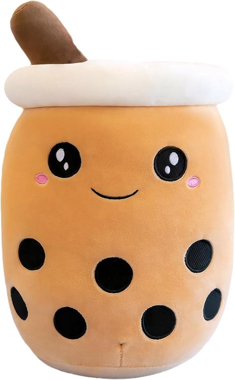 Stuffed Boba Plush Bubble Tea Plushie Stuffed Animal Toy Boba Pillow Cute Cuddle Stuffies Plushies Soft Kawaii Hugging Cartoon Food Milk Cup Plush Pillow Gifts for Kids Boys Girls, 19.7 Inches