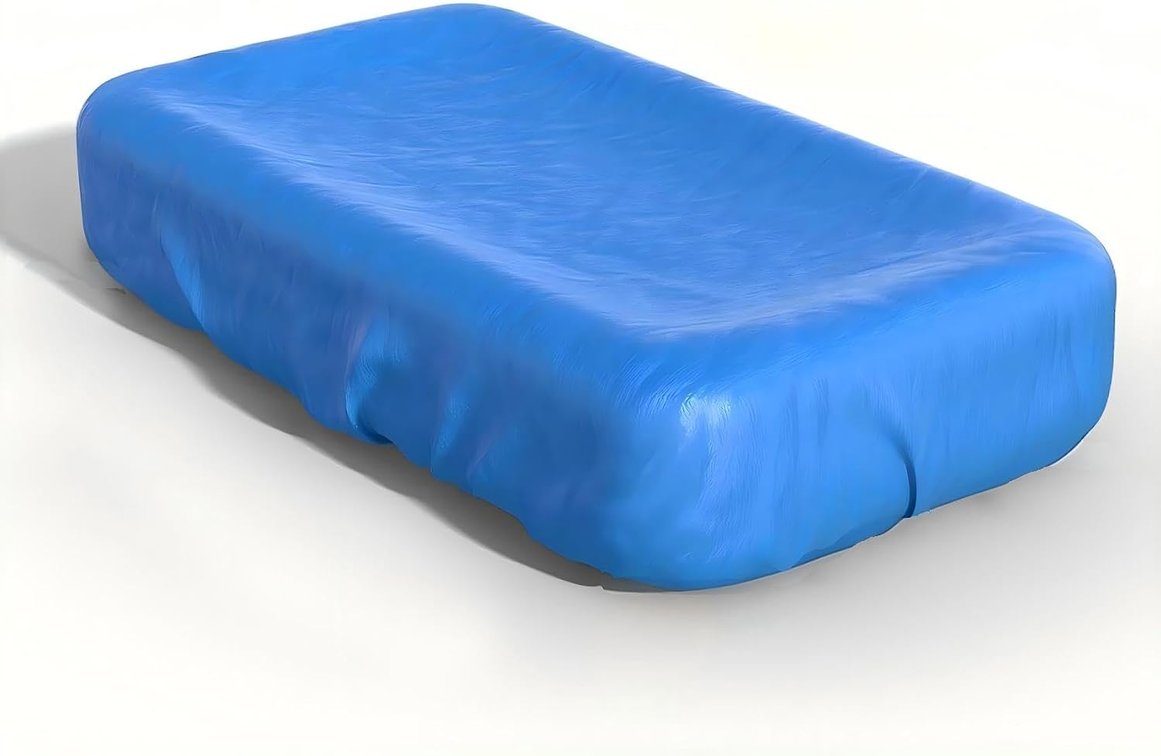 Inflatable Pool Cover Rectangular Fits Pool Under 145" L x 84" W, Easy Set by 1 Person Built-in Elastic Edges & Integrated Drawstrings 10' x 7' Rectangle Pool Cover Above Ground