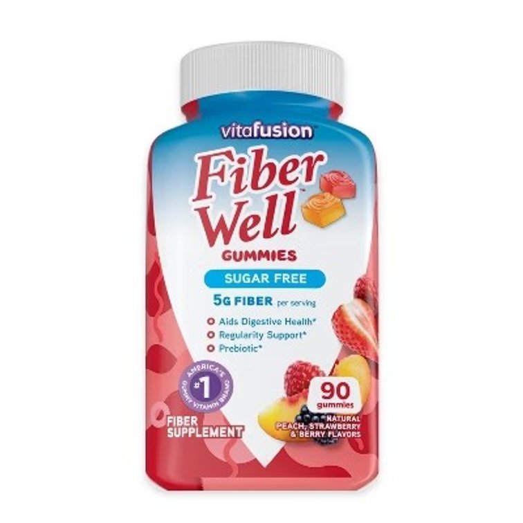 Vitafusion Fiber Well Gummies - Peach, Strawberry & Berry - 90ct