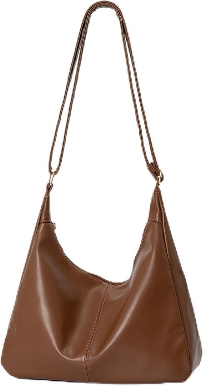 Badiya Hobo Bags for Women Tote Handbags Pu Leather Ultra Soft Slouchy Tote Purses Foldable Crossbody Bag