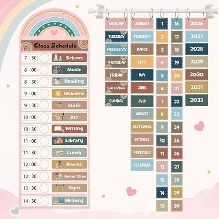 Weysat 2 Pcs Boho Daily Schedule and Flip Calendar