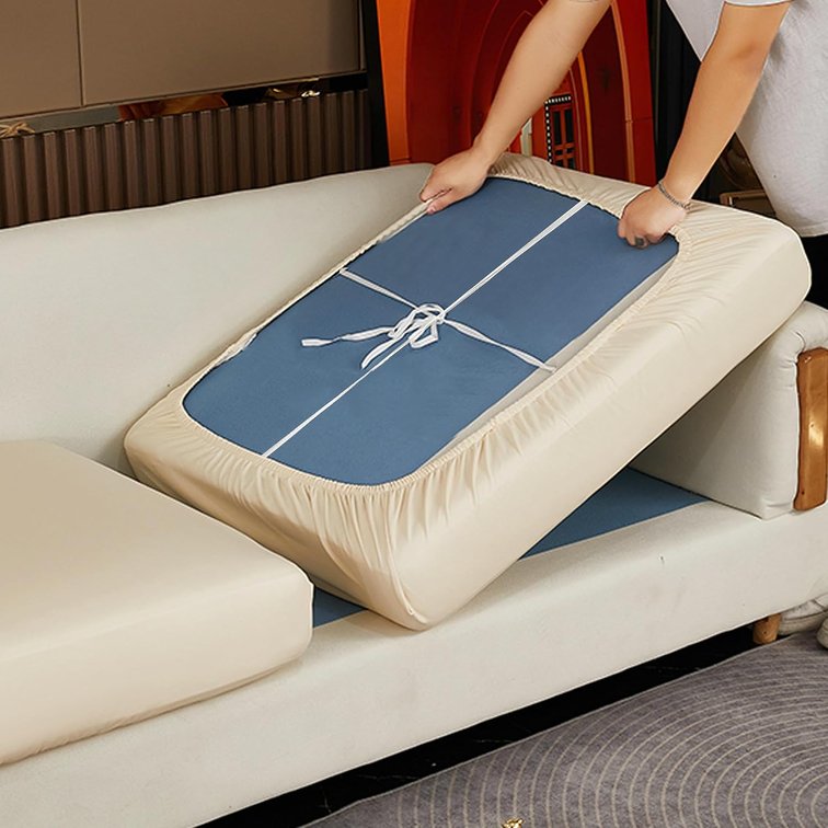Waterproof Couch Covers, Stretch Couch Covers with Dirt-Resistant for Sectional Sofa,L Shape Sofa,Waterproof White Large Single Seat(1 Pcs for Large)
