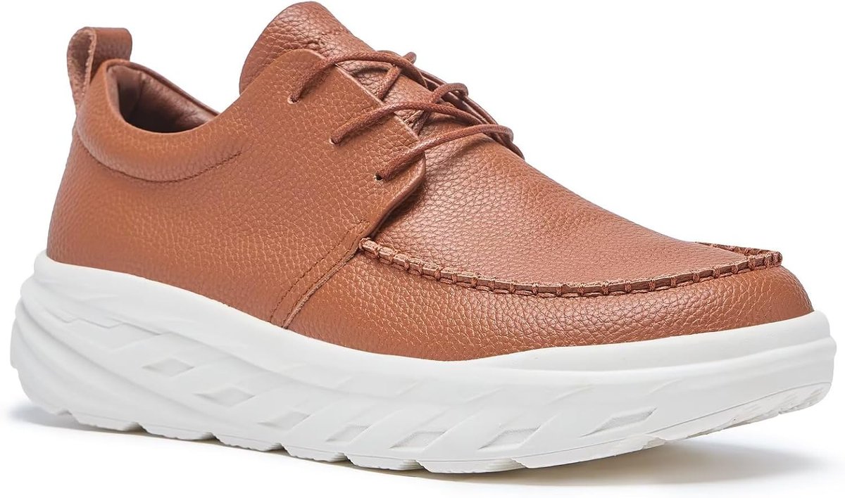 Size 13/13.5 OrthoComfoot Men's Orthopedic Wide Leather Dress Walking Shoes: Diabetic Plantar Fasciitis Arch Support Comfortable Sneakers, Business Work Adjustable Fit Orthotic Casual Heel Foot Pain Relief Oxfords
