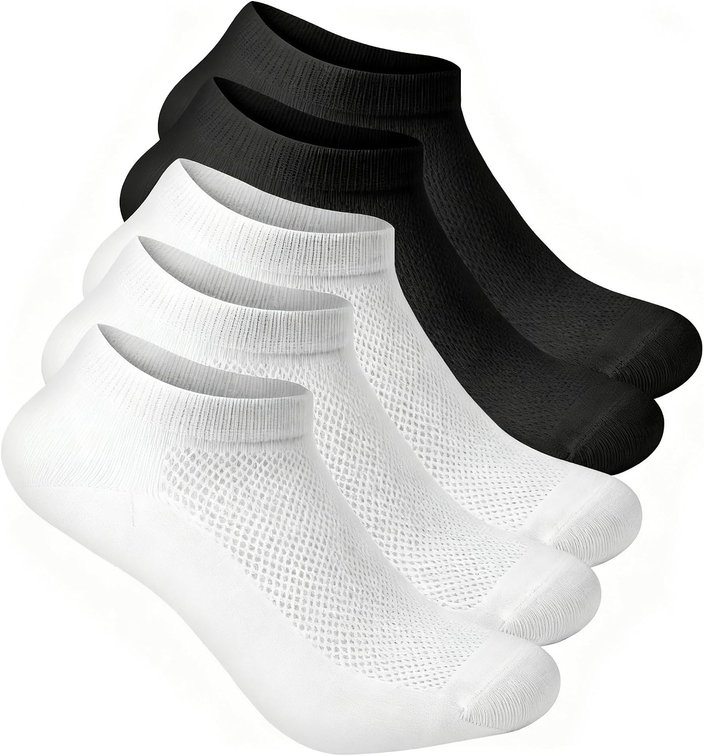 Women's Ankle Cotton Socks, No Show Athletic Running Low Cut White Socks