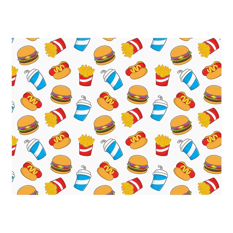 Fun Express 8 Ft. x 6 Ft. Fast Food Party Polyester Backdrop