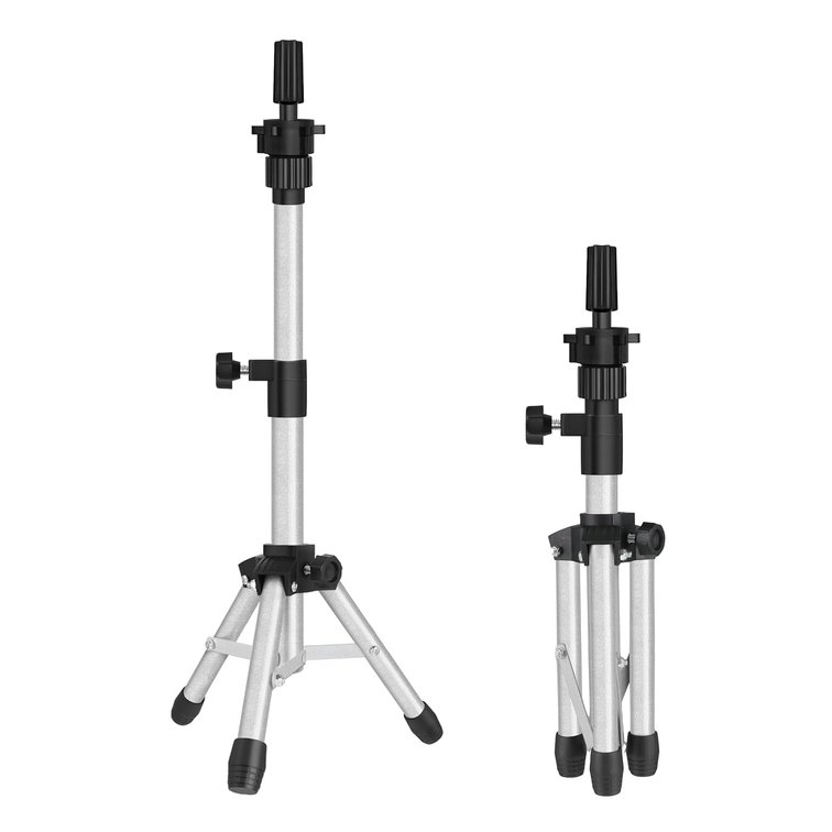 AliLeader Mannequin Head Stand Tripod for Mannequin Head Wig Stand Tripod Wig Head Stand for Training Heads and Canvas Block Head (25Inch,Silvery)