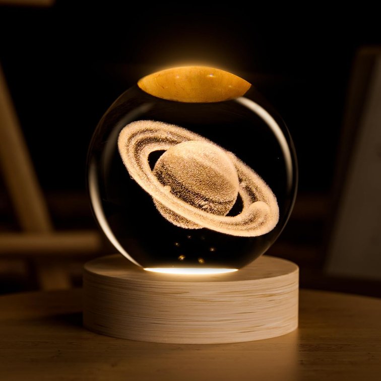 3D Saturn Crystal Ball 2.4 in Universe Gifts for Space Enthusiasts