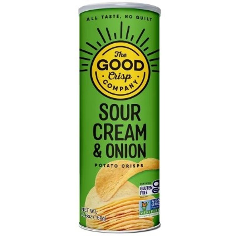 The Good Crisp Company Sour Cream & Onion Potato Chips Canister - 5.6oz