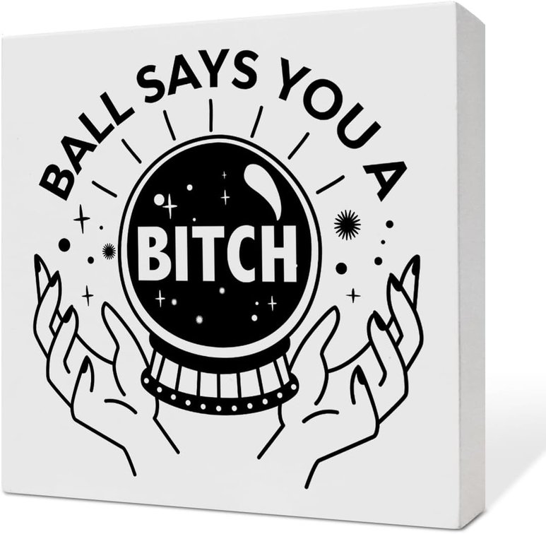 Funny Meme Decor Sign for Home Room Office, Humor Meme Wizard Fortune Teller Desk Decorations, Ball Say You, Magic Witchy Gifts for Wizard Fortune Teller Lover Witches