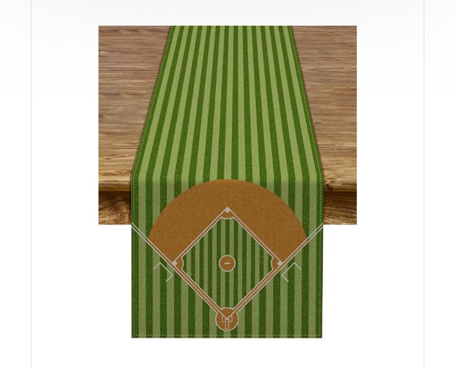 Baseball court table runner