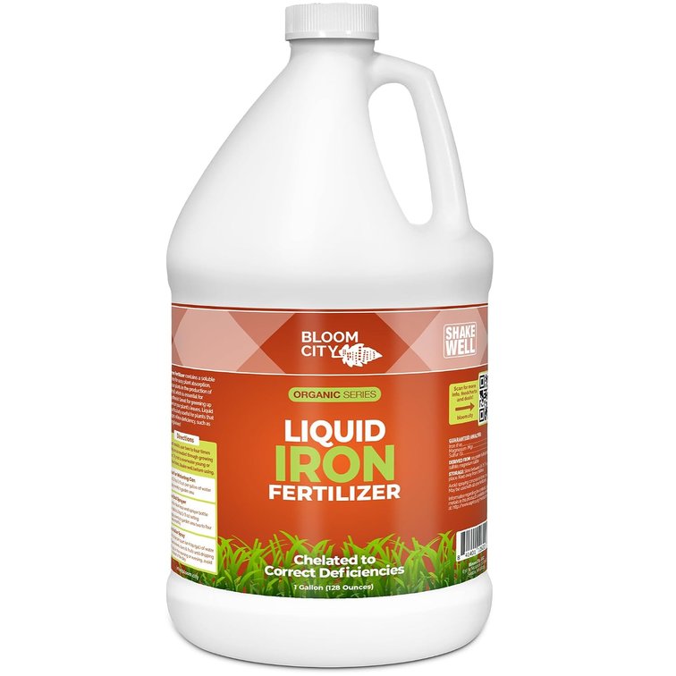 Bloom City Chelated Liquid Iron Supplement for Lawns & Plants, 1 Gallon