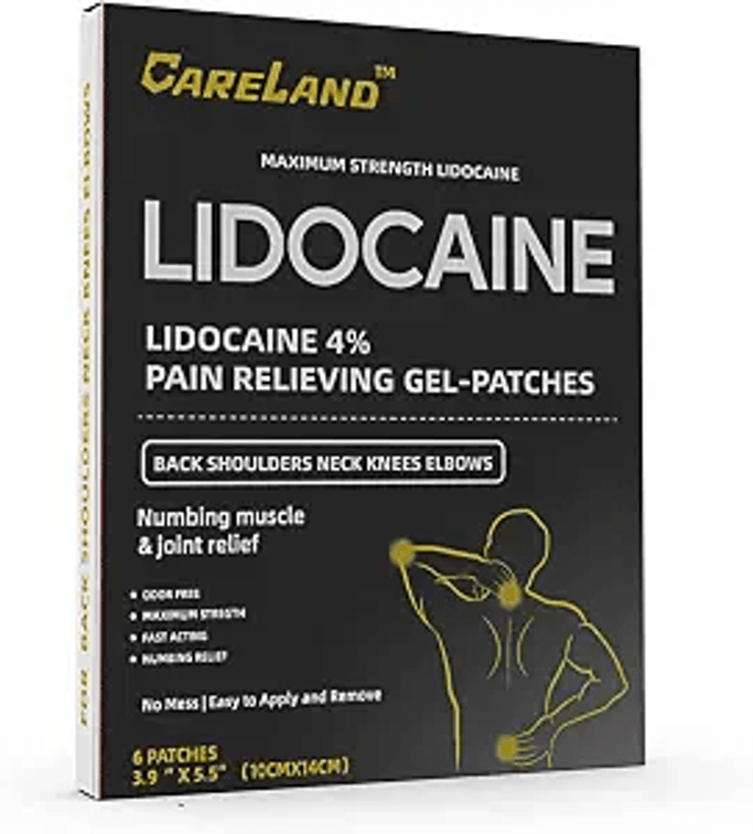 CARELAND 4% Lidocaine Gel Patch, 6 Count