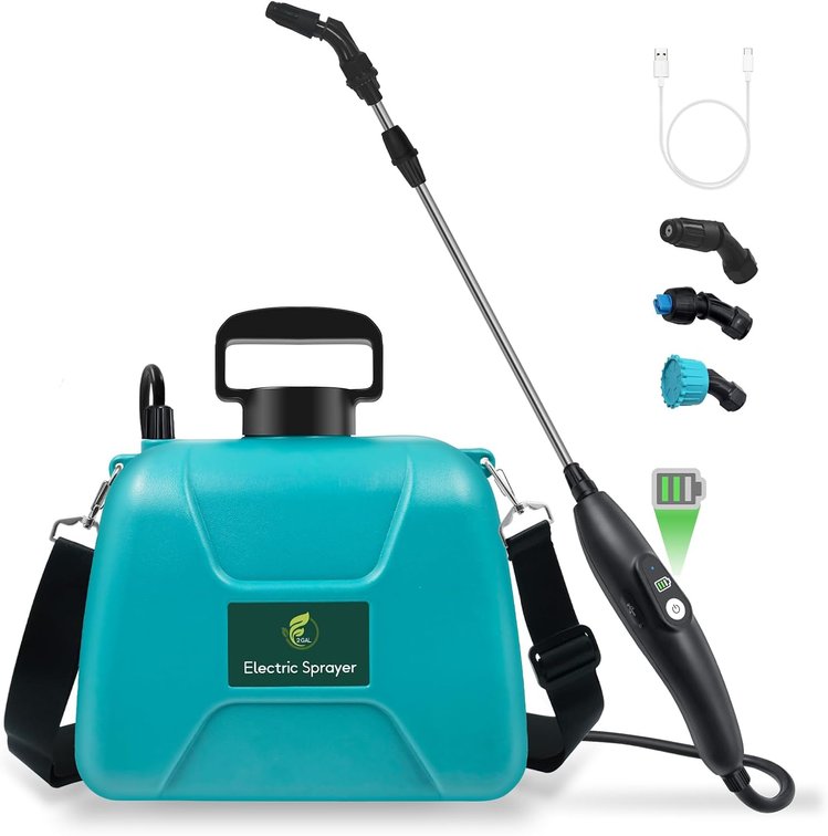 2 Gallon Battery Powered Sprayer, Electric Pump Sprayer in Lawn and Garden