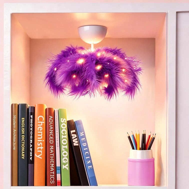 Purpul Feather Locker String Lights for Magnetic Locker Decor Cute Lockers Accessories Decorative Lamp for School Locker Back to School Essentials Locker Accessories for Girls
