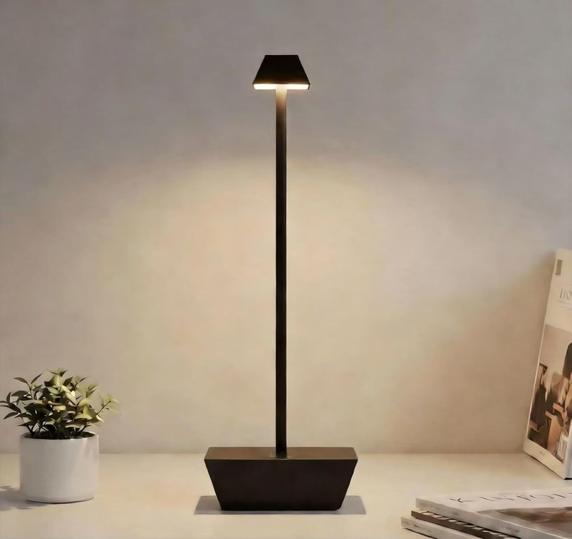 Modern Cordless Table Lamp Rechargeable, 6000mAh Battery Operated, Touch Control 3 Color Stepless Dimming, Waterproof LED Wireless Desk Lamp for Restaurant, Bedroom, Kitchen, Outdoor Camping, Bathroom