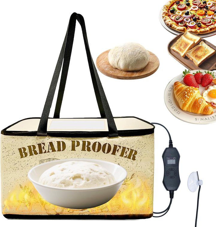 Dough Proofing Box, Bread Making Tools, with NTC Sensor Temperature and Timer Controller,Auto Shutdown Timer, Foldable Zippered Bread Proofing basket, Yogurt and Rice Wine Fermentation Box.