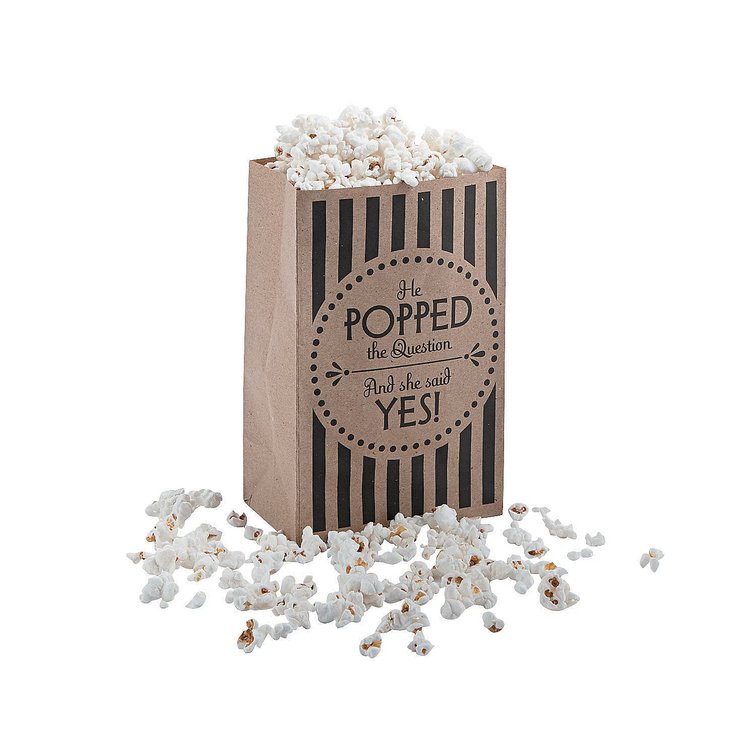 Wedding Popcorn Kraft Bags (Dz) - Party Supplies - 12 Pieces