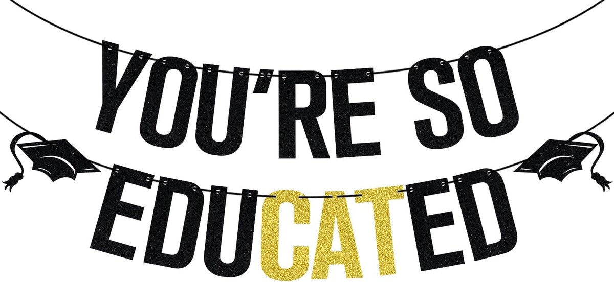 Black Glitter You're So Educated Banner, Class of 2025/Congrats Grad/You Fucking Did It, 2025 Graduation Party Decorations Supplies
