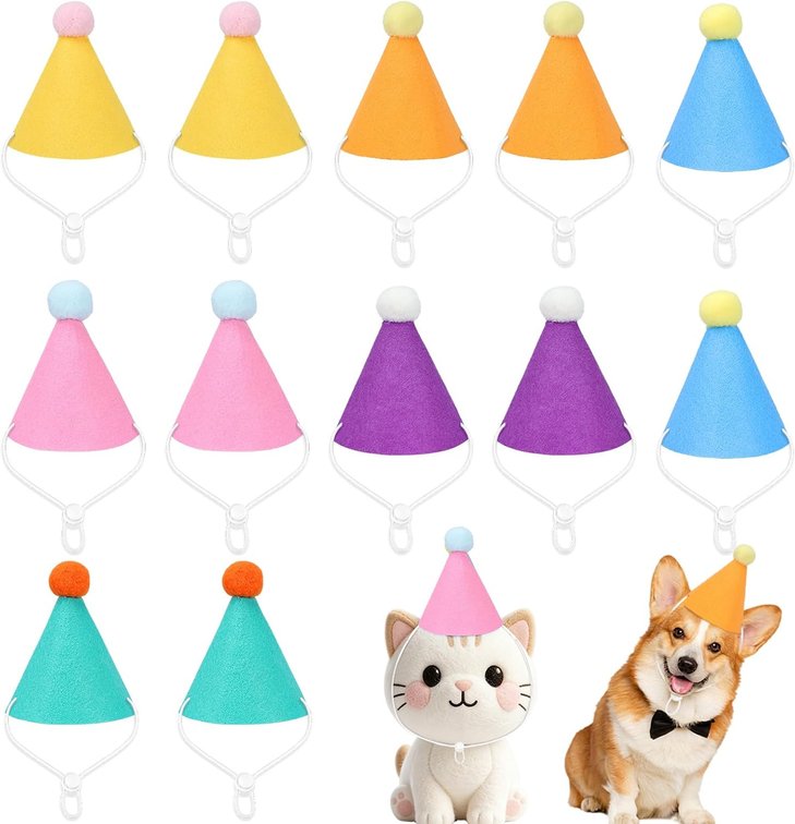 Mini Party Hats for Stuffed Animals, Felt Fabric