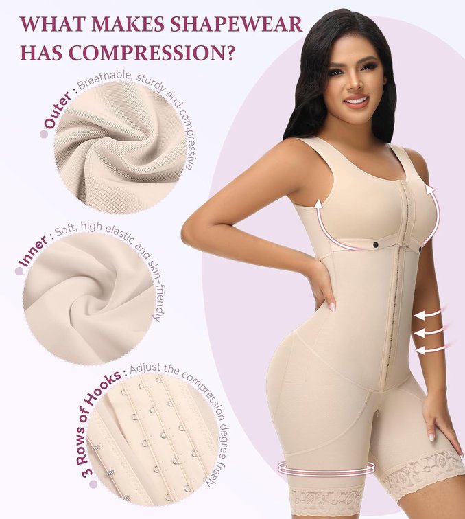 COLOR IS BLACK SIZE XXL - M MYODRESS Fajas Colombianas Full Body Shaper Tummy Control with bra 3X-Large Tan-03 (One Size Smaller May Be Better)