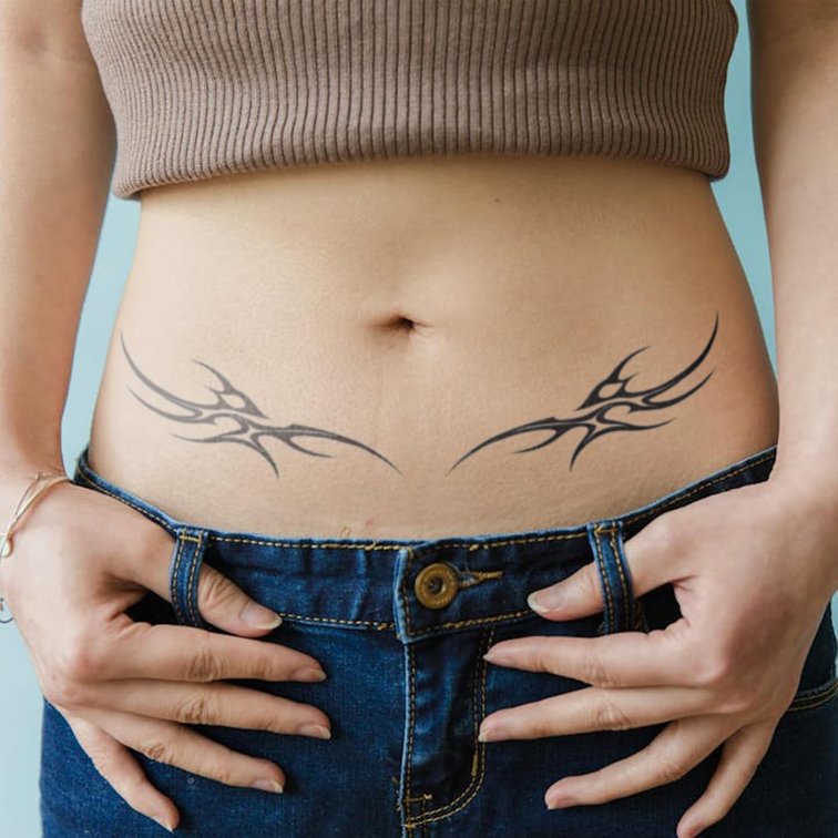 Tribal Y2K Tramp Stamp Temporary Tattoo Lower Back Fake Tattoos Aesthetic