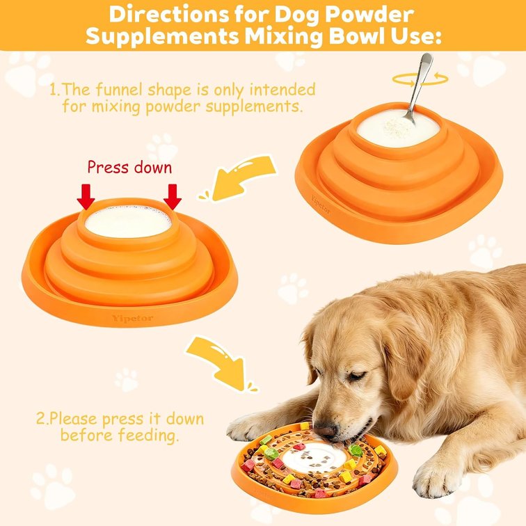 Yipetor Silicone Dog Lick Mat, Convertible Slow Feeder for Fast Eating Dogs