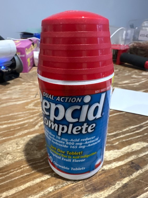 Pepcid Complete Acid Reducer + Antacid Chewable Tablets, Tropical Fruit, 50 Count