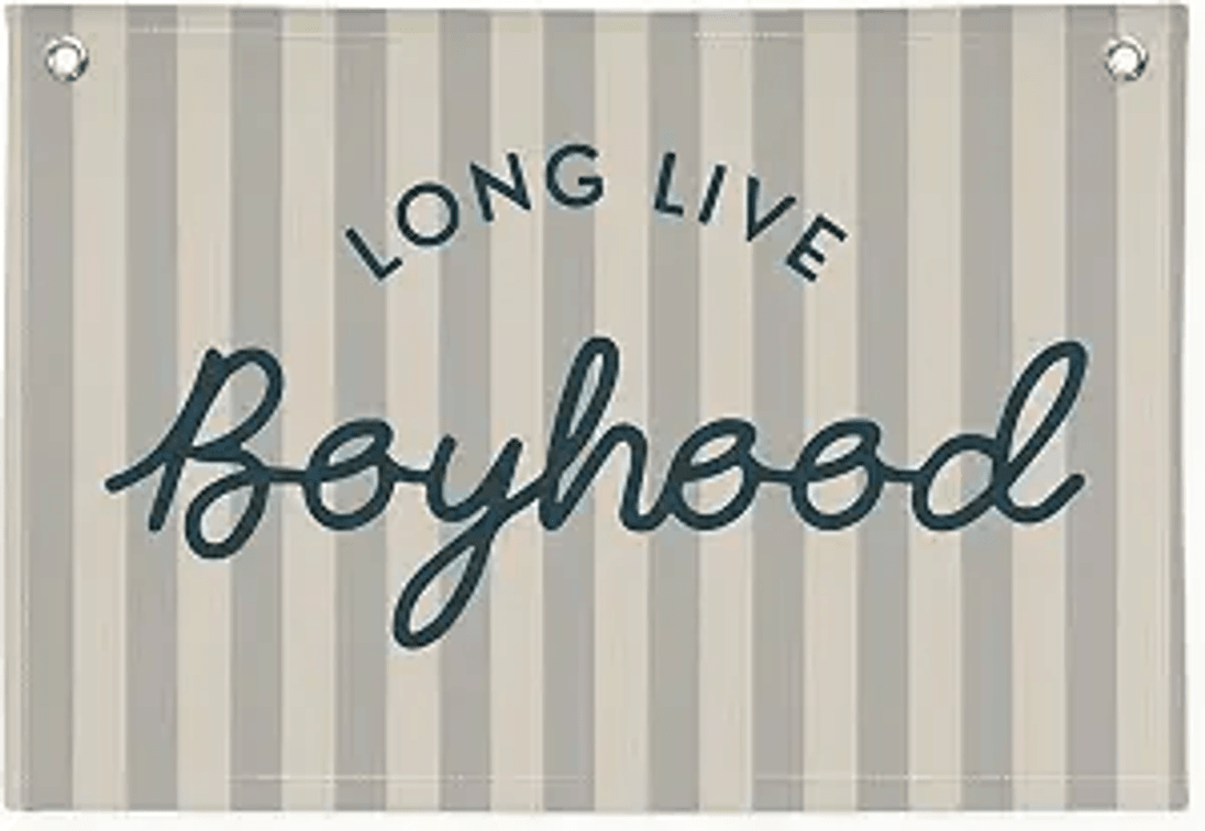 Long Live Boyhood Banner Boys Room Decor