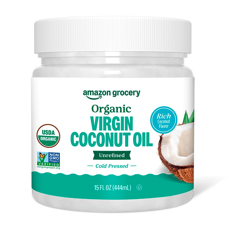 SET OF 2 - Amazon Grocery, Organic Virgin Coconut Oil, Non GMO, 15 Fl Oz