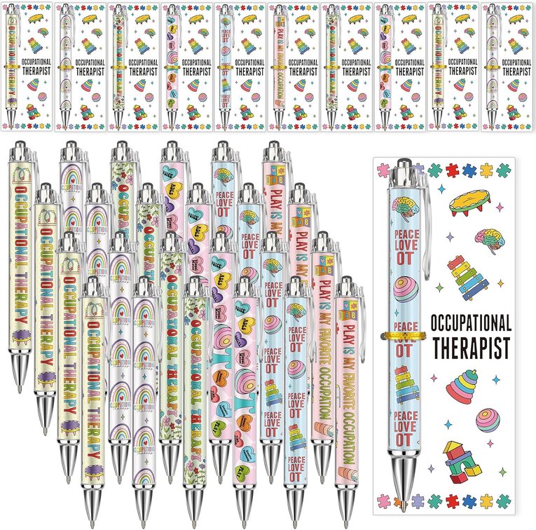 Feifeiya 48 Sets OT Month Gifts with Cards Occupational Therapy Graduation Teacher Appreciation Gifts Occupational Therapist Ballpoint Pens Presents for Doctor Nurse Office Coworkers Clinic Supplies