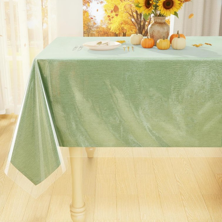 Smiry Rectangle Table Cloth 70"x90", Waterproof Wipeable Vinyl Tablecloth
