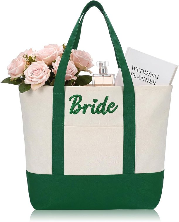 Gilprop Green Bride Tote Bag Bride to Be Gifts for Wedding Day