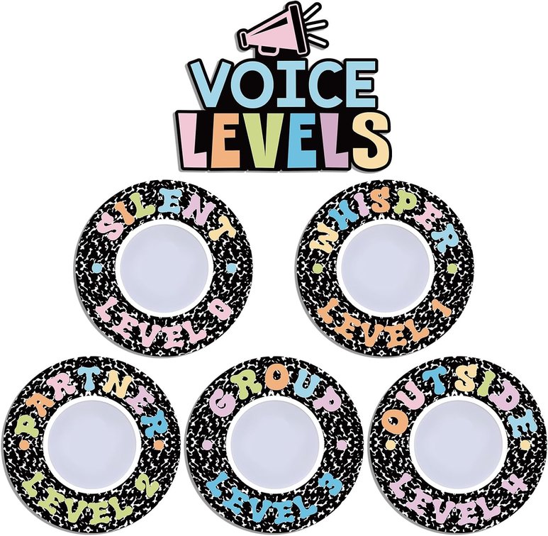 Capoda 11 Pcs Composition Notebook School Push Light and Voice Level Poster